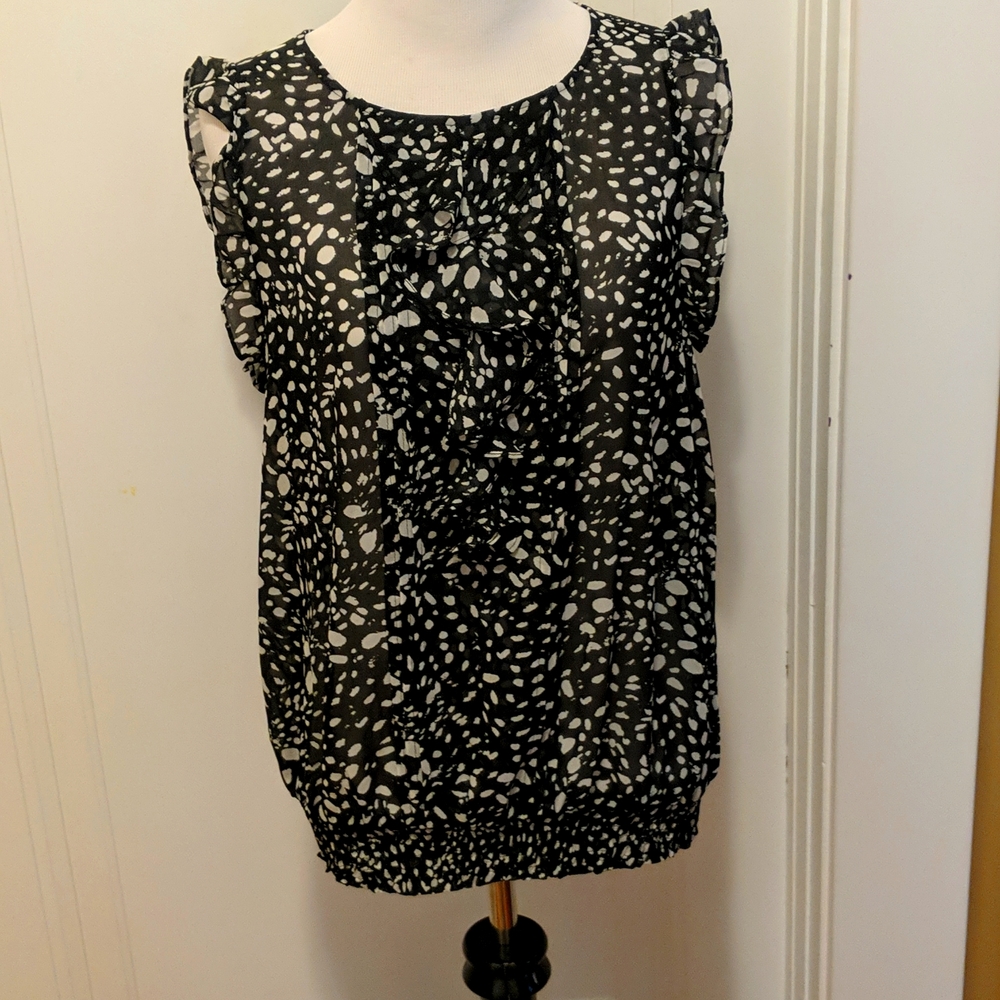 Black print blouse